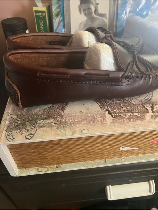 Minnetonka Dark Brown Leather Moccasin Slip-Ons main image 5